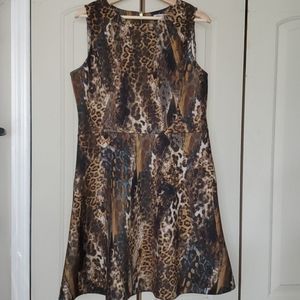 Jennifer Lopez leopard/cheetah structured dress